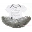 White Baby Bodysuit Sparkle Grey Sequins Pettiskirt & Sparkle Rhinestone Bling In The New Year Print JS4328